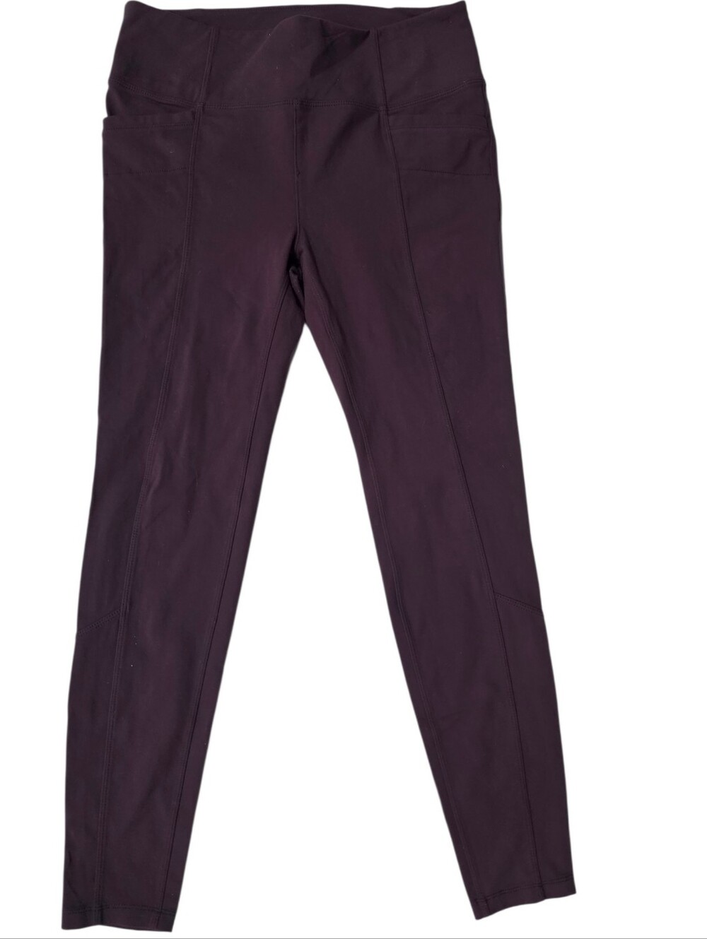 Athleta Metro High Rise Leggings Deep Plum Back Pocket Athletic Nwot Size L - Picture 3 of 6